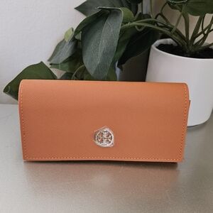 Tory Burch new orange gold Eyewear Eyeglasses Glasses storage case Only